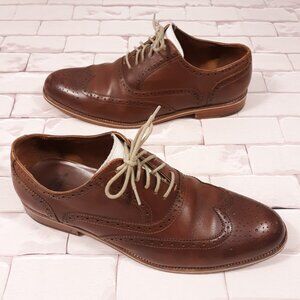 Warfield & Grand Oxford Wingtip Shoes Mens Size 11.5 Brown Leather Upper Lining